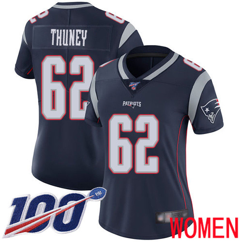 New England Patriots Football #62 100th Season Limited Navy Blue Women Joe Thuney Home NFL Jersey->youth nfl jersey->Youth Jersey
